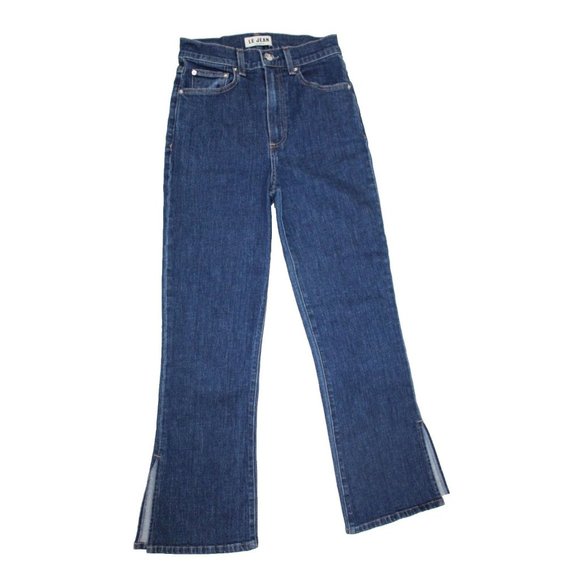 Le Jean Women's Blue Cotton "Stella" Cropped Flared-Leg Jeans Pants Size 24 - Picture 1 of 6